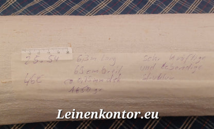Leinenballen mit Etikett (Beschreibung)