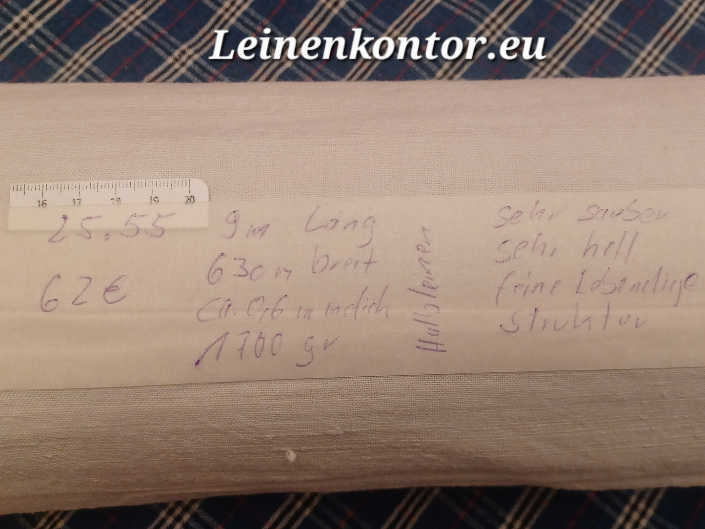 Leinenballen Ansicht gerollte Außenseite