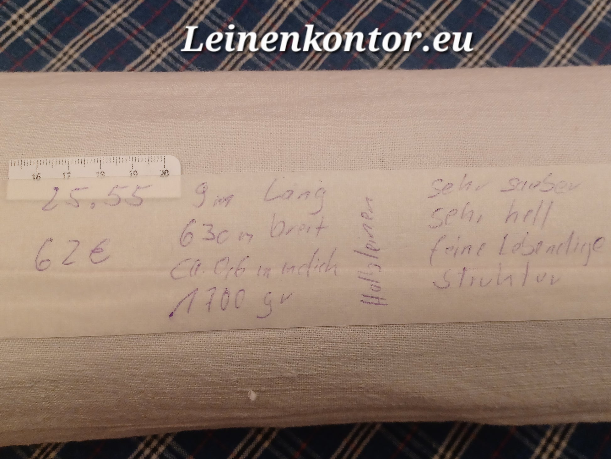 Leinenballen Ansicht gerollte Außenseite