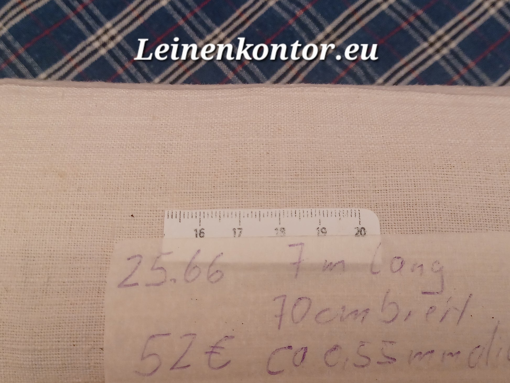 Leinenballen mit Millimeterskala 15 Fäden auf ein cm.