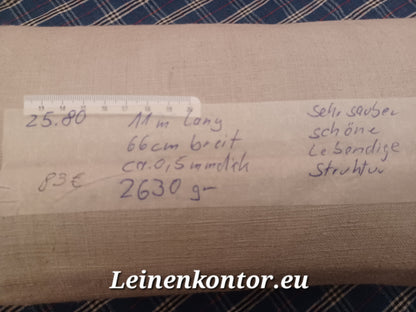 Leinenballen mit Etikett (Beschreibung)