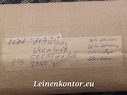 Leinenballen mit Etikett (Beschreibung)
