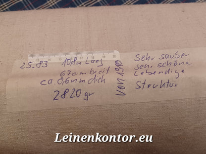 Leinenballen mit Etikett (Beschreibung)