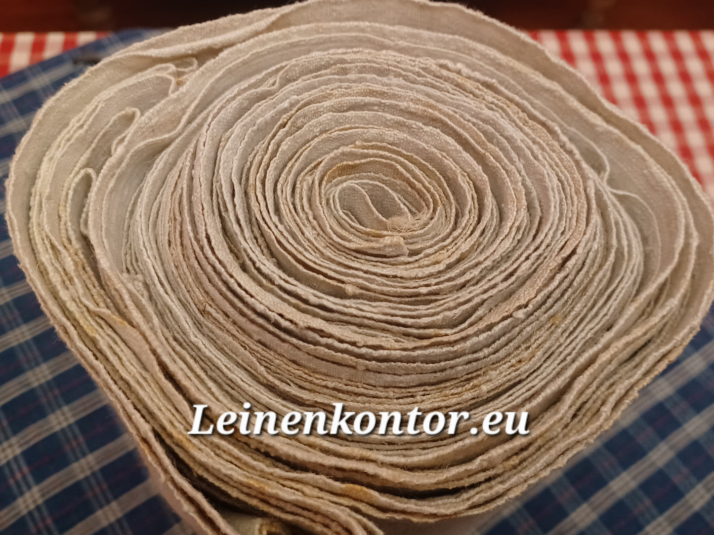 Leinenballen Ansicht gerollte Außenseite