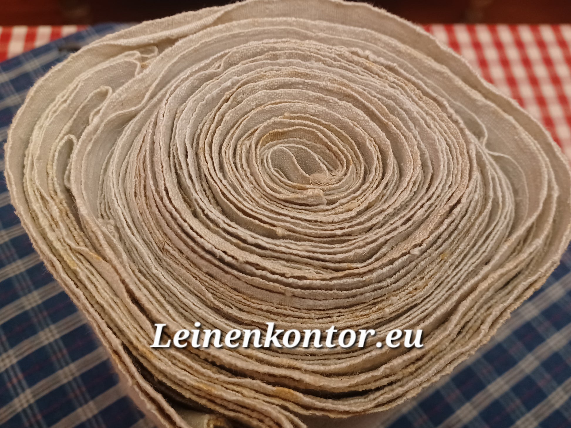 Leinenballen Ansicht gerollte Außenseite