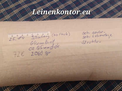 Leinenballen mit Etikett (Beschreibung)