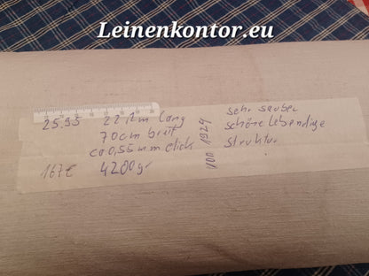 Leinenballen mit Etikett (Beschreibung)