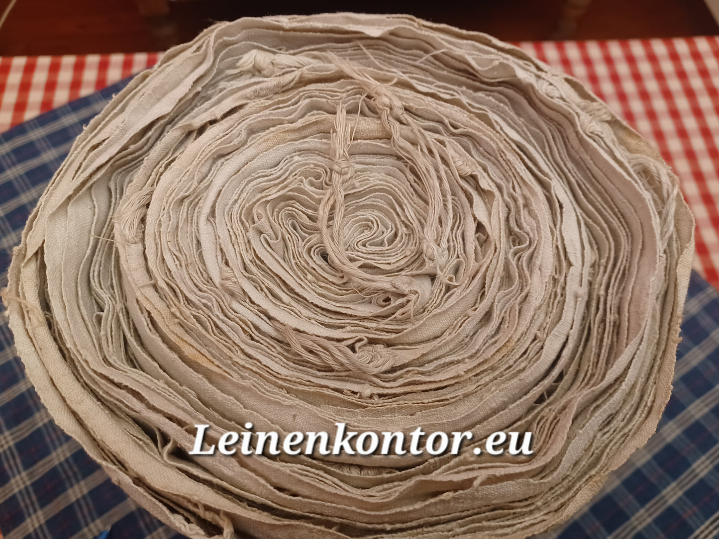 Leinenballen Ansicht gerollte Außenseite