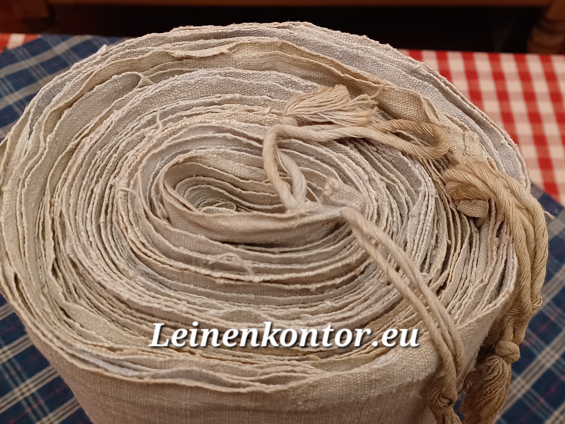 Leinenballen Ansicht gerollte Außenseite