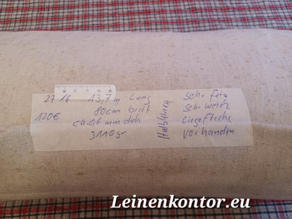 Halbleinenballen mit Etikett (Beschreibung)