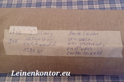 Leinenballen mit Etikett (Beschreibung)