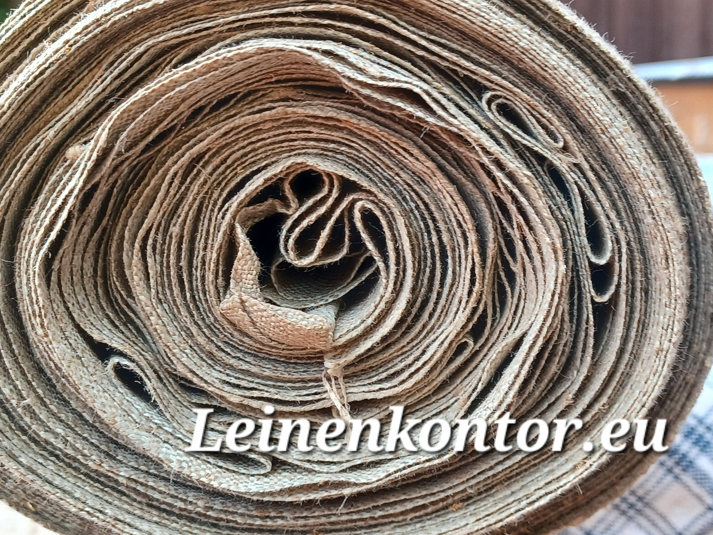 Leinenballen Ansicht gerollte Außenseite