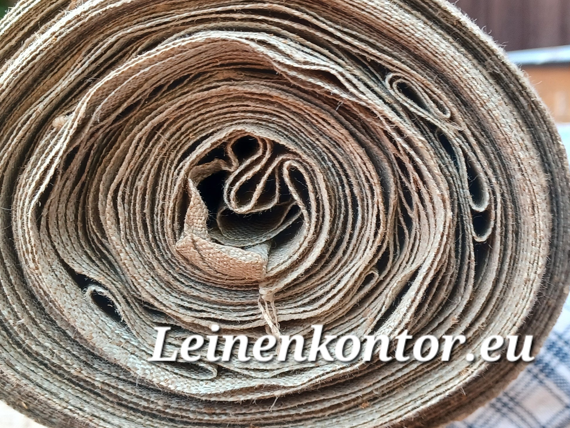 Leinenballen Ansicht gerollte Außenseite