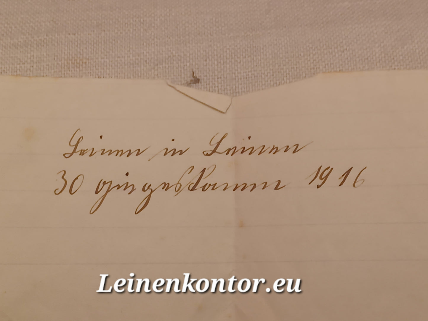 Fund Im Leinenballen, historischer Brief