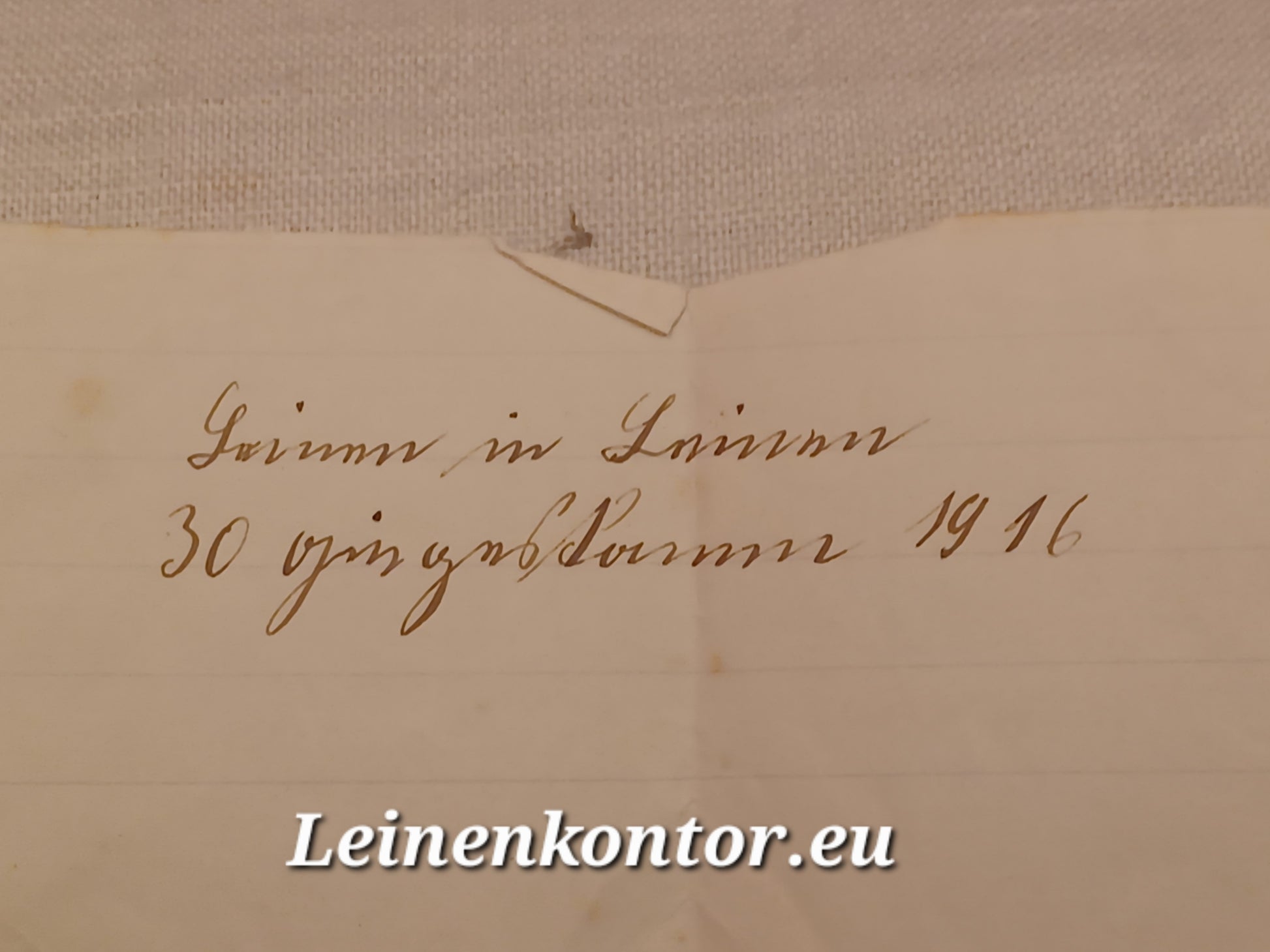 Fund Im Leinenballen, historischer Brief