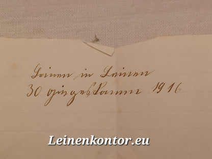 Fund Im Leinenballen, historischer Brief