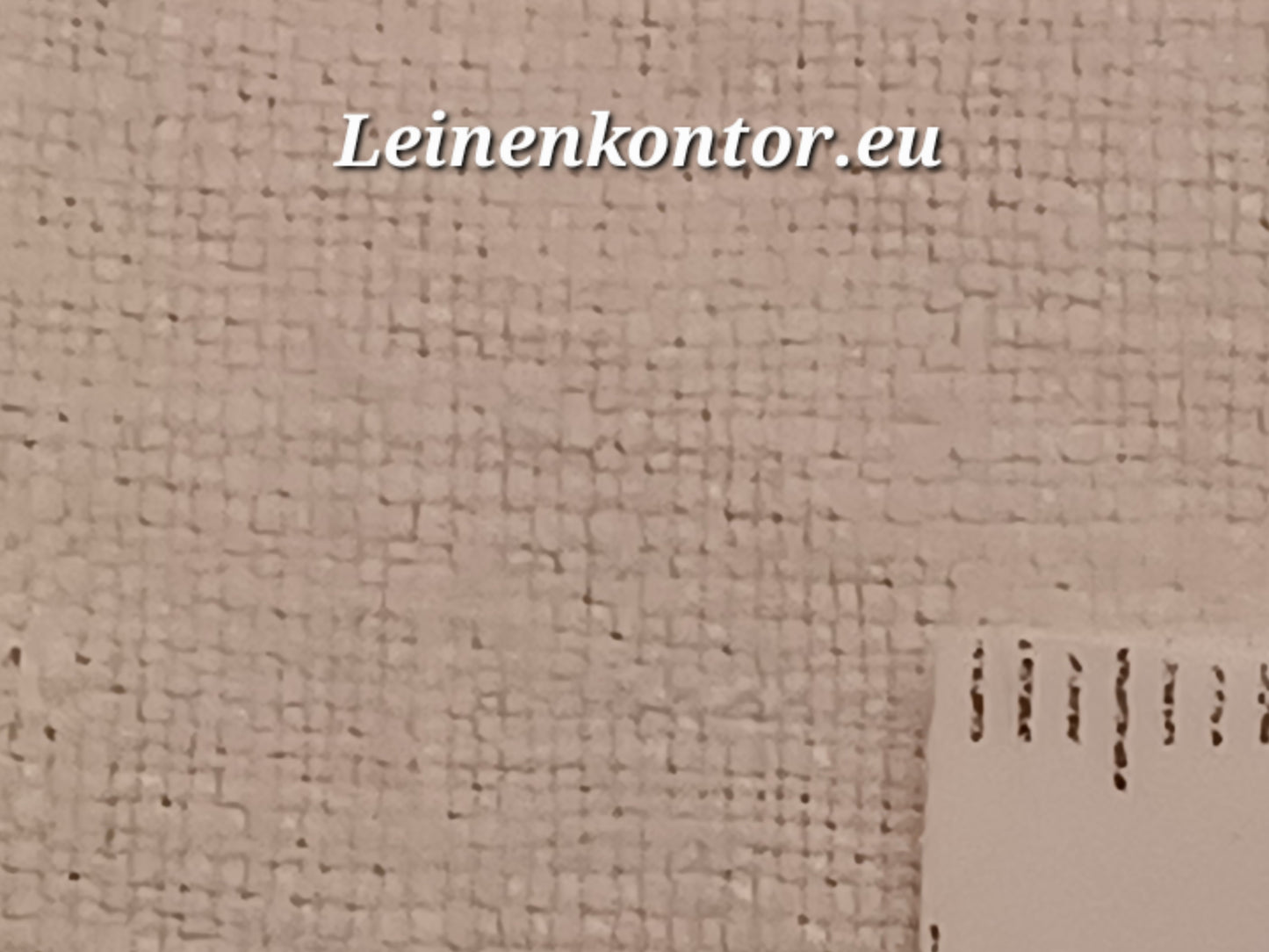 Vergrößerung eines Leinenballen mit Millimeterskala Textur fein