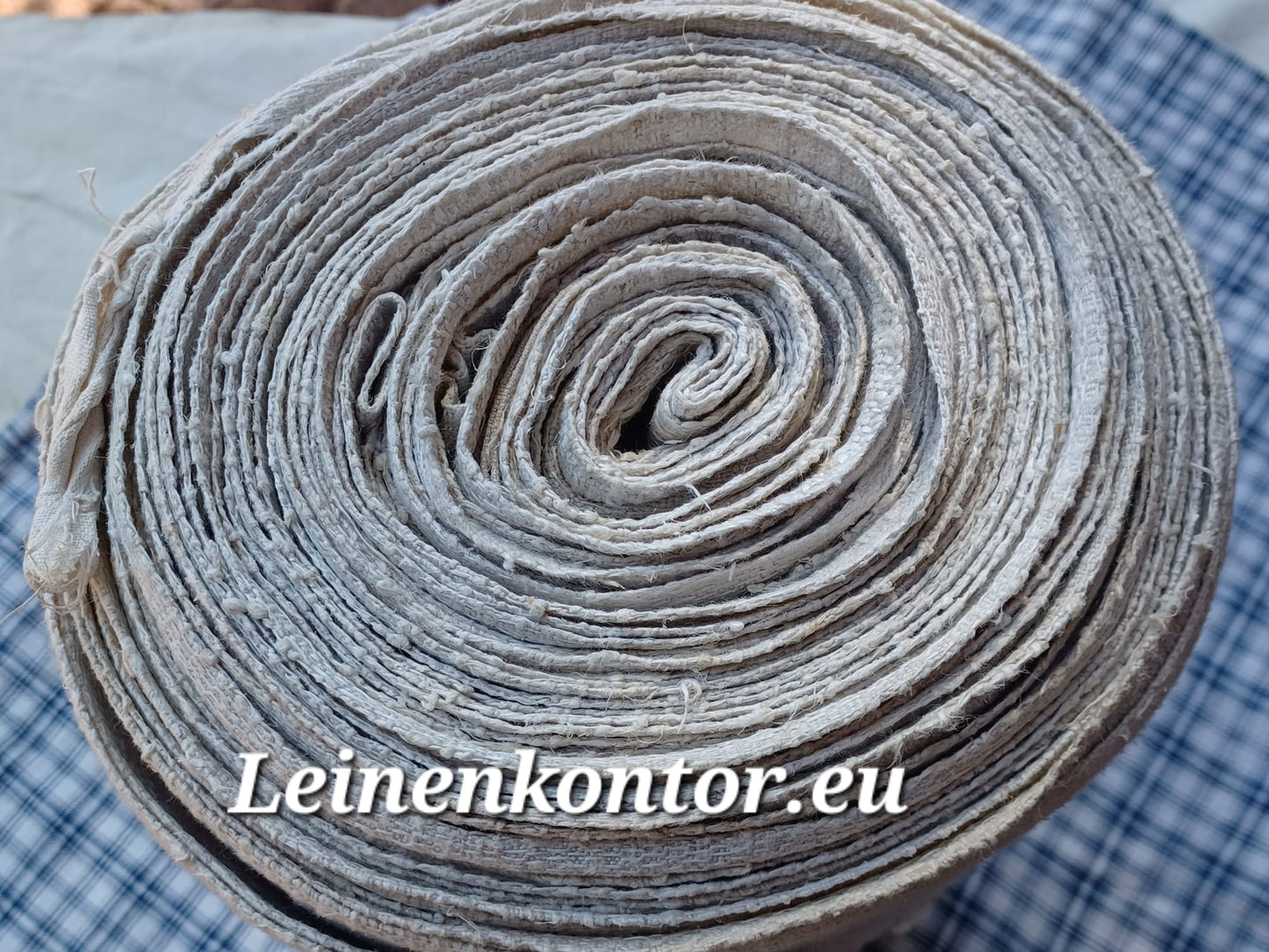 27.36 23,9m x 0,39m x 1,0mm) Halbleinen,  Altes Bauernleinen Landhaus Leinenstoff Leinenballen