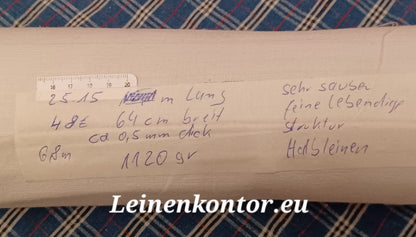 25.15 (6,8m x 0,64m x 0,5mm) Halbleinen, Altes Bauernleinen Landhaus Leinenstoff Leinenballen