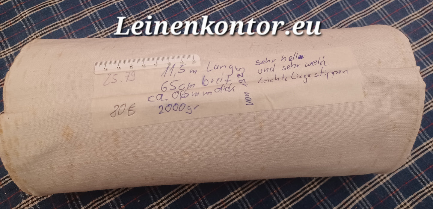 25.79 (11,5m x 0,65m x 0,65mm, 2000gr) Bauernleinen Leinen Landhaus Leinenstoff Leinenballen