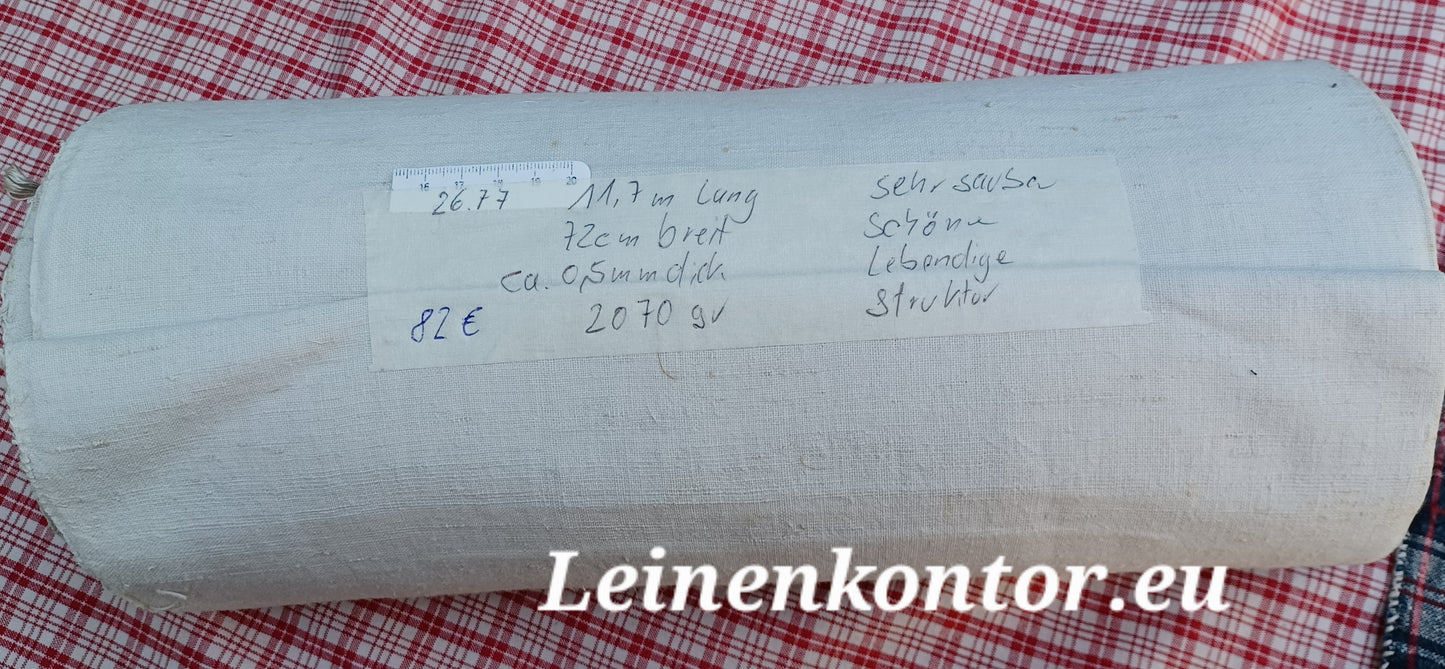 26.77 (11,7m x 0,72m x 0,5mm, 2070gr) Leinen Landhaus Leinenstoff Leinenballen