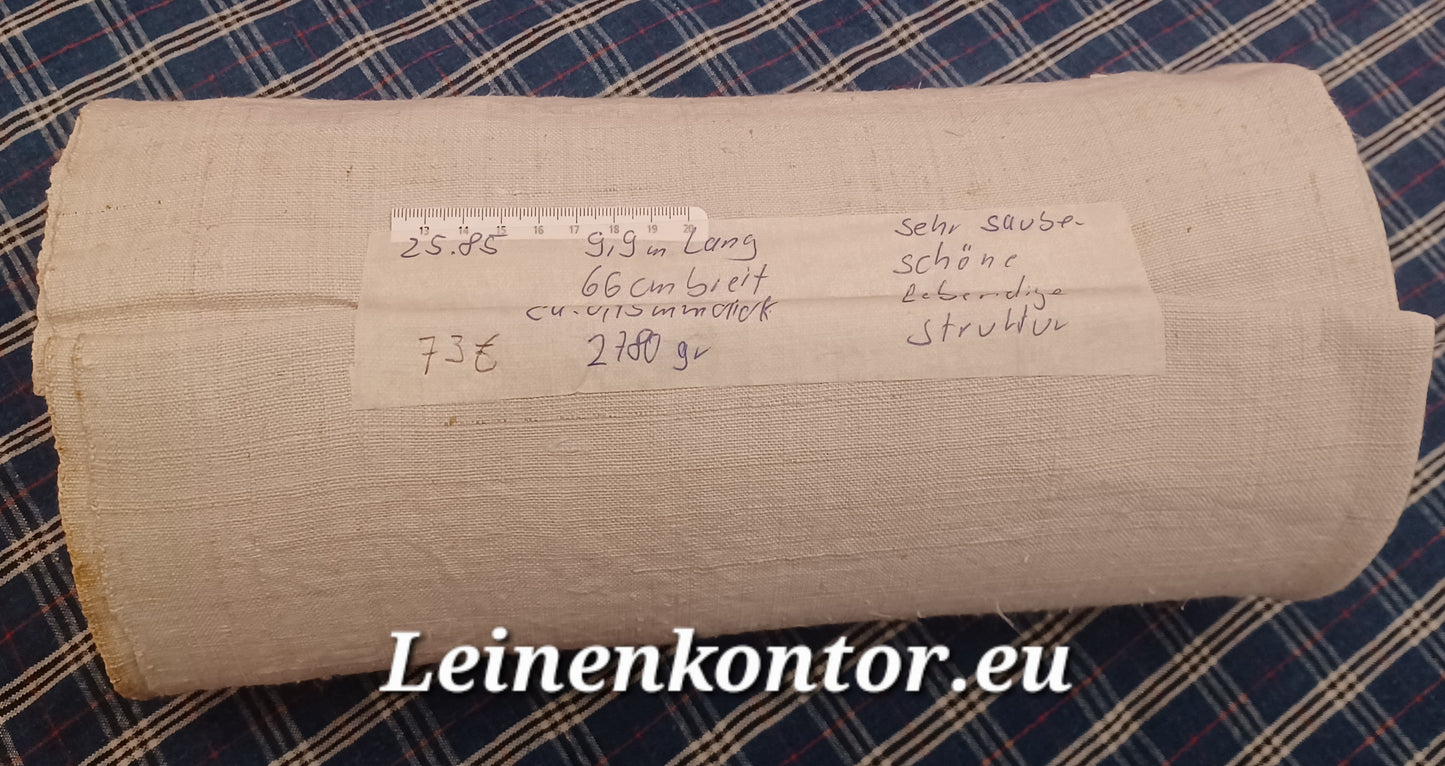 25.85 (9,9m x 0,66m x 0,75mm, 2780gr) Bauernleinen Leinen Landhaus Leinenstoff Leinenballen