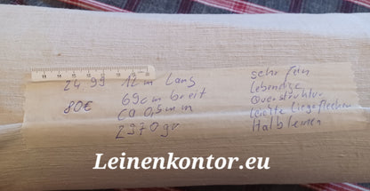 24.99 (12m x 0,69m x 0,5mm) Halbleinen, Altes Bauernleinen Landhaus Leinenstoff Leinenballen
