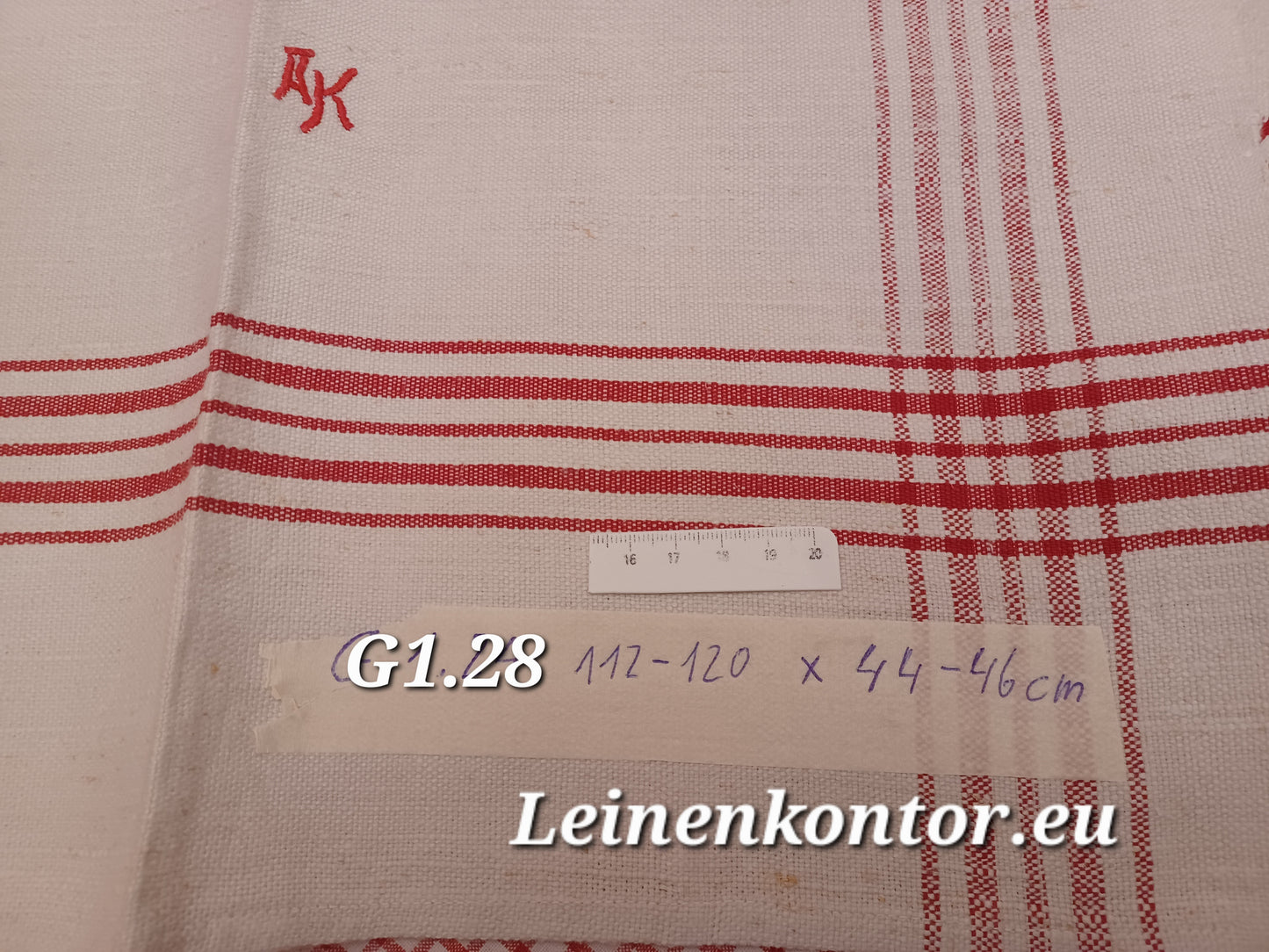 G1.28 (112-120cm x 44-46cm) Geschirrhandtuch Altes Bauerleinen Landhaus Leinenstoff Leinenhandtücher