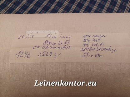 26.23 (14m x 0,80m x 0,65mm, 3520gr) Bauernleinen Leinen Landhaus Leinenstoff Leinenballen