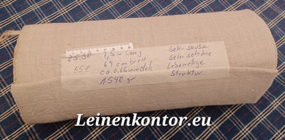 25.90 (7,5m x 0,64m x 0,65mm, 1540gr) Bauernleinen Leinen Landhaus Leinenstoff Leinenballen