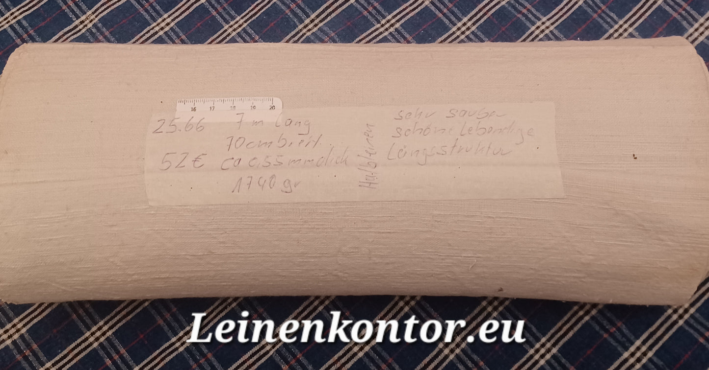 25.66 (7m x 0,70m x 0,55mm, 1740gr) Halbleinen Leinen Landhaus Leinenstoff Leinenballen