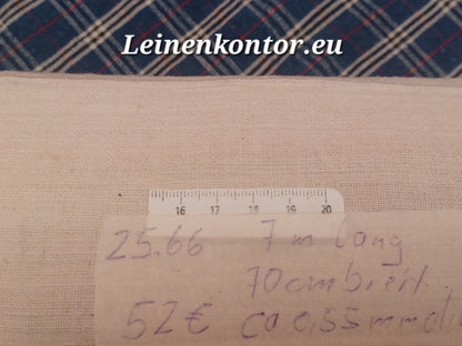 25.66 (7m x 0,70m x 0,55mm, 1740gr) Halbleinen Leinen Landhaus Leinenstoff Leinenballen