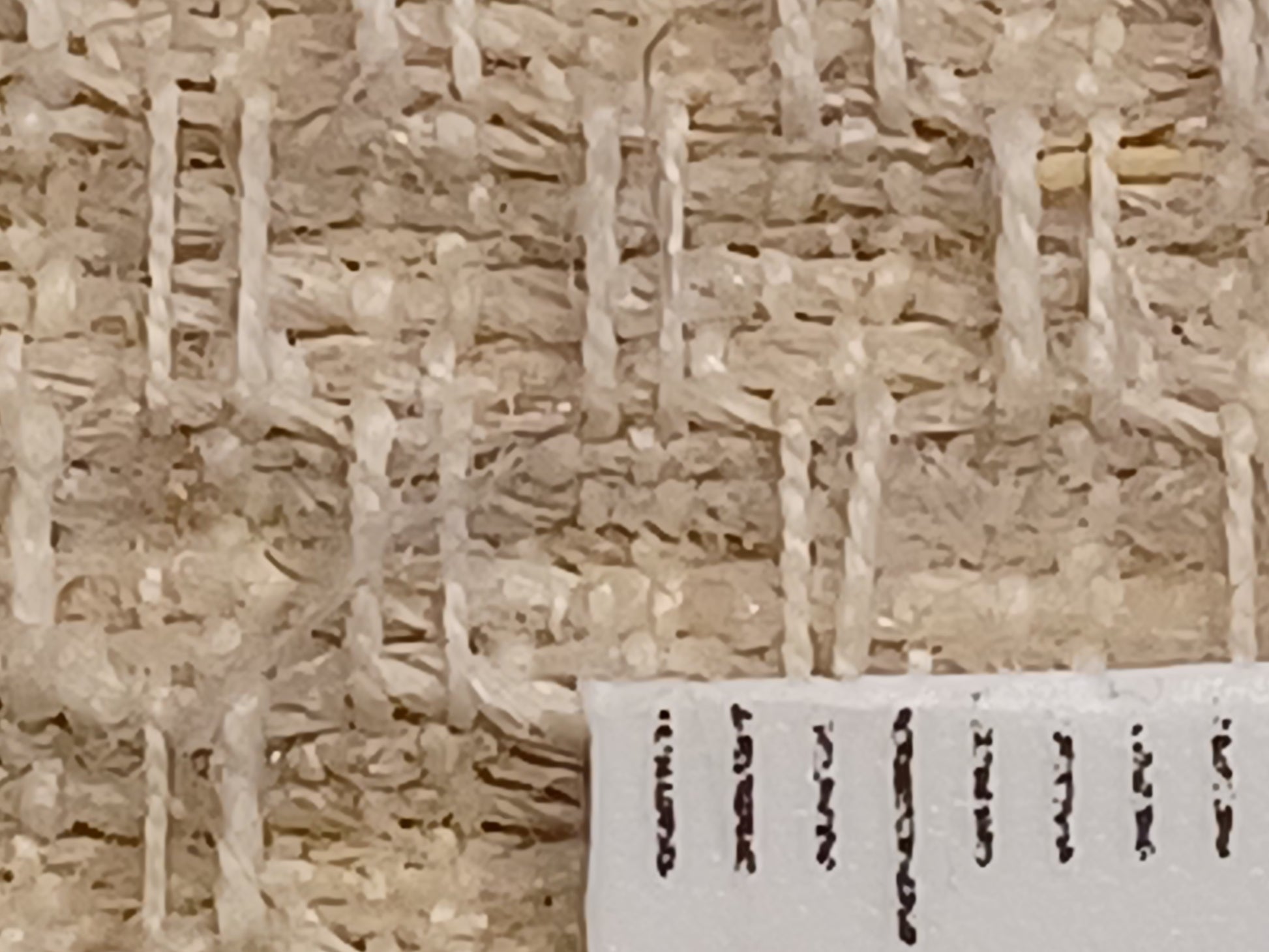 Schönes Leinen mit elastischen Webmuster mit Millimeterskala