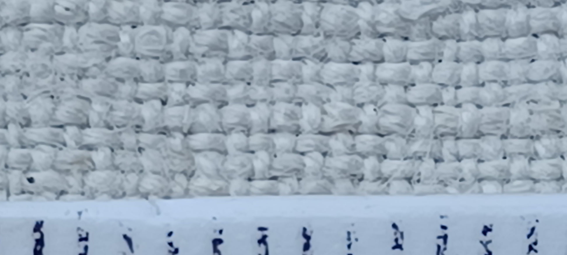 Leinenballen Textur mit Millimeterskala