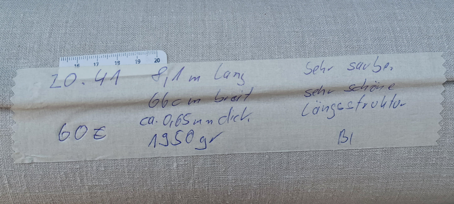 Leinenballen Ansicht mit Etikett