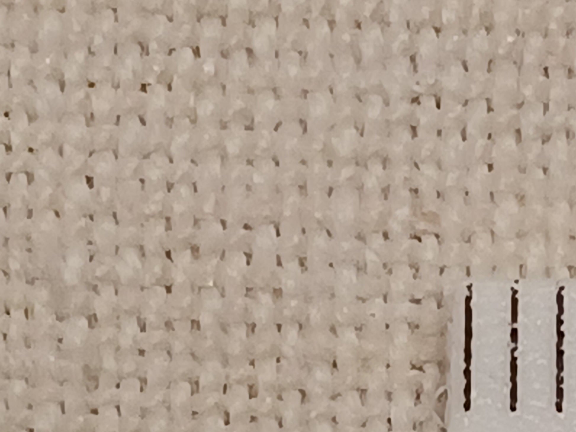 Heller feiner Leinenstoff Textur mit Millimeterskala