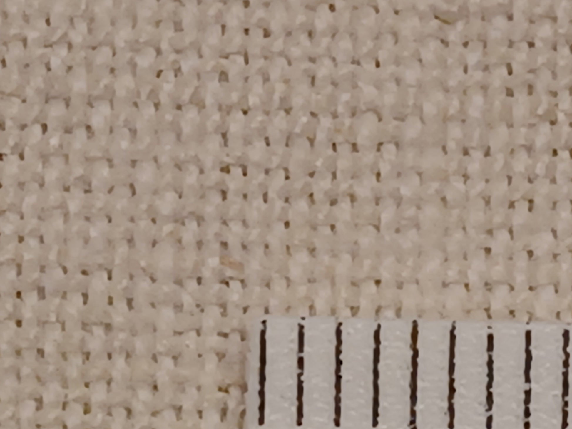 Heller feiner Leinenstoff Textur mit Millimeterskala