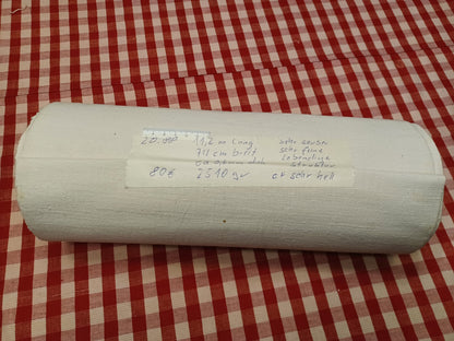 Leinenballen Textur hell fein sauber mit Etikett (Beschreibung)