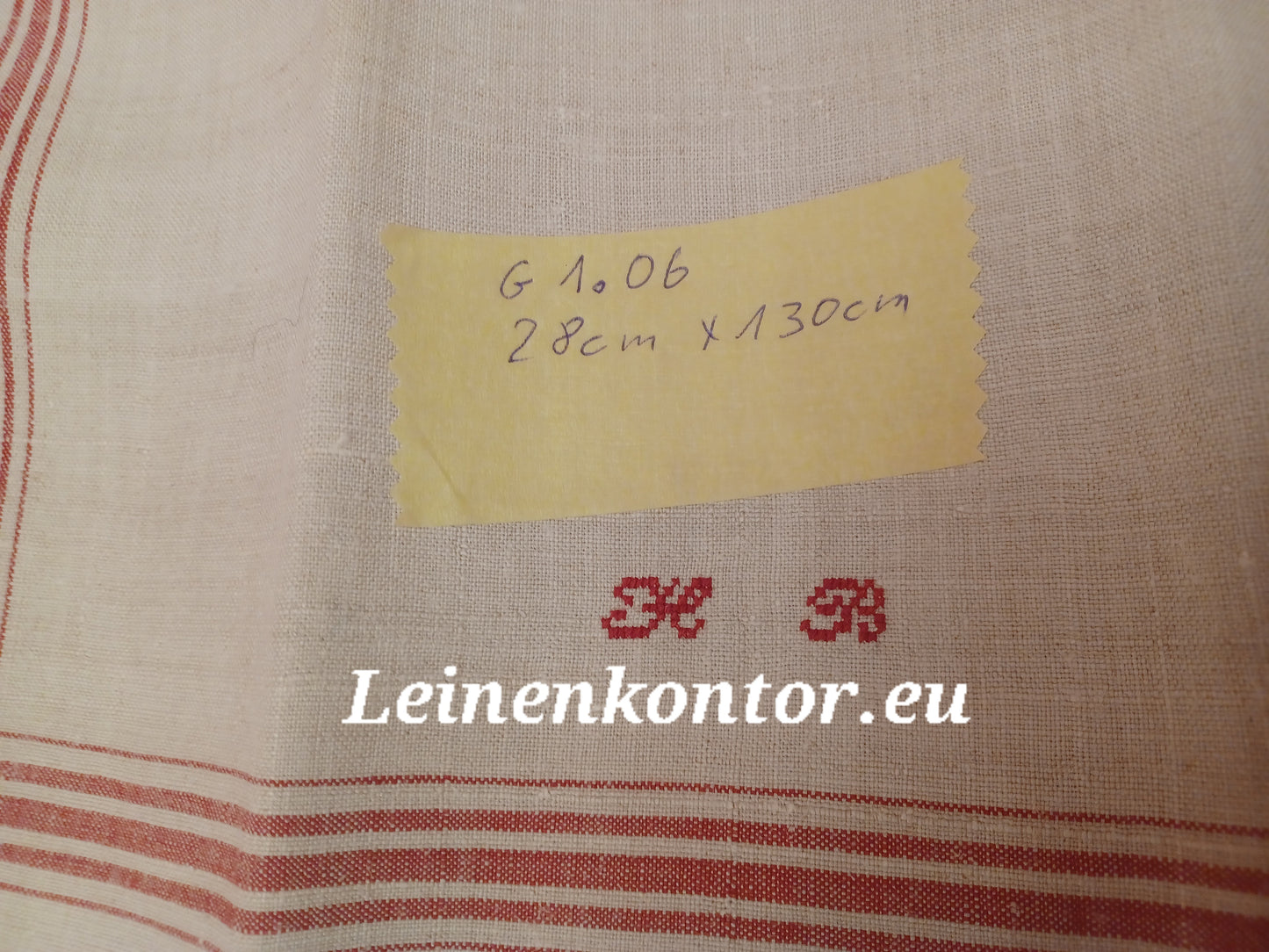G1.06 (130cm x 28cm) Geschirrhandtuch Altes Bauerleinen Landhaus Leinenstoff Leinenhandtücher