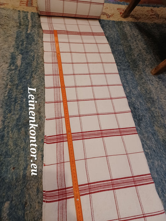 22.59 (23,2m x 0,68m x 0,65mm) Leinenballen kariert Vintage-Leinen Landhaus Leinenstoff Bauernleinen