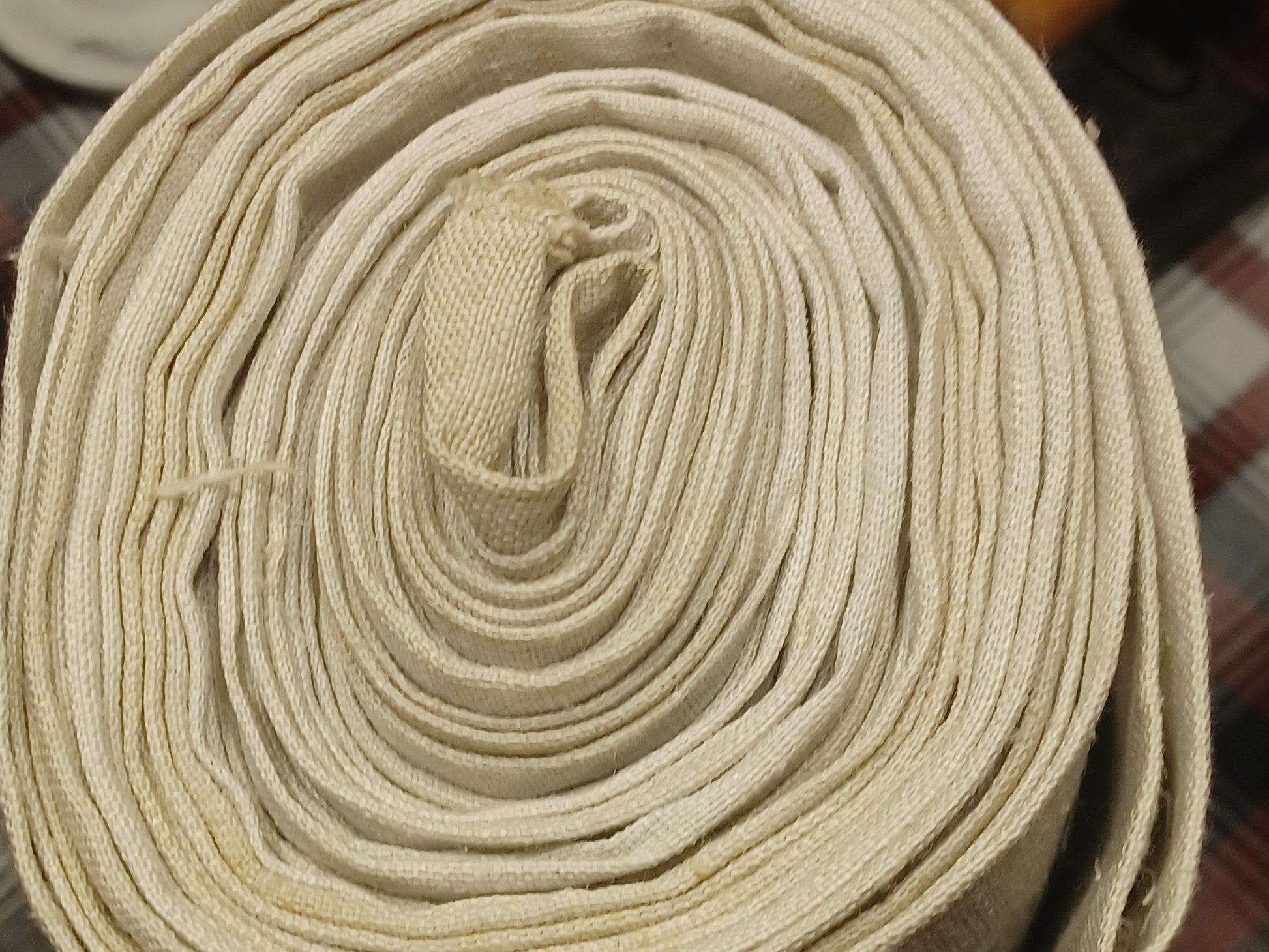 Leinenballen Ansicht gerollte Außenseite