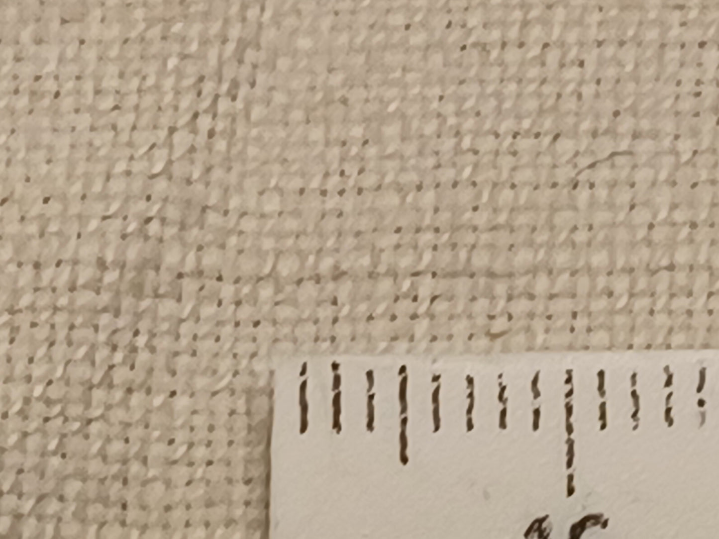 Leinenballen mit Millimeterskala 17 Fäden auf ein cm.