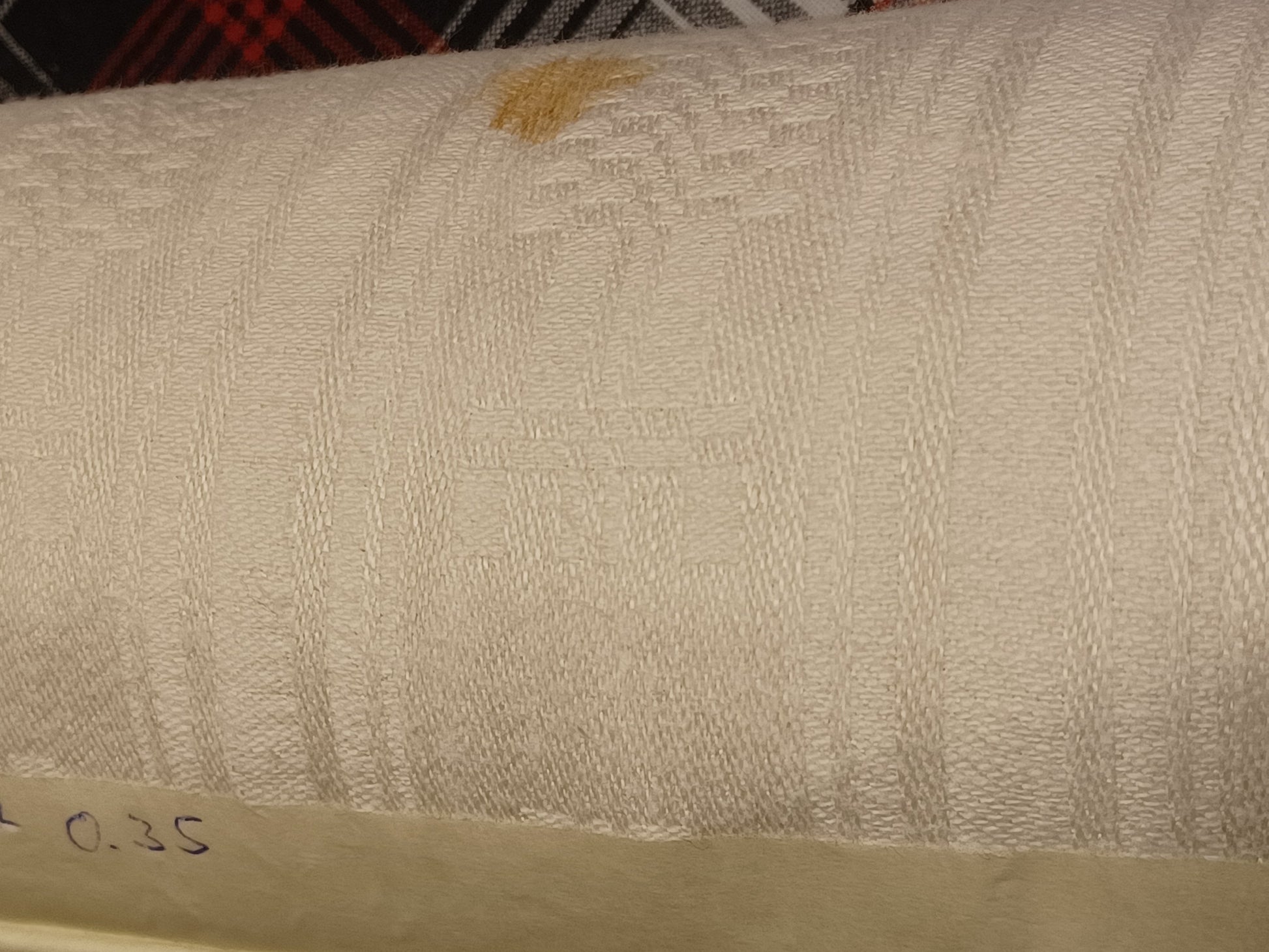 Leinenballen mit Millimeterskala gemusterte Struktur Handtuchdamast