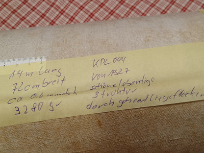 Leinenballen mit Etikett (Beschreibung)