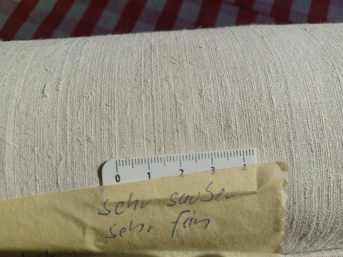Leinenballen mit Millimeterskala 21 Fäden auf ein cm.