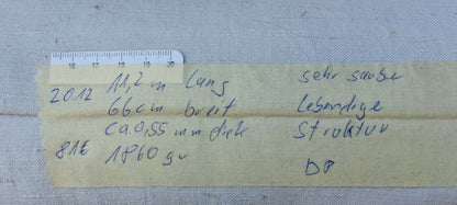 Leinenballen mit Etikett (Beschreibung)