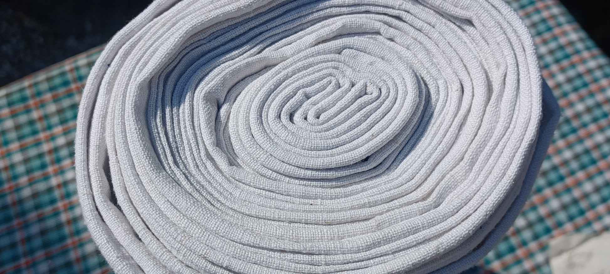 Leinenballen Ansicht gerollte Außenseite