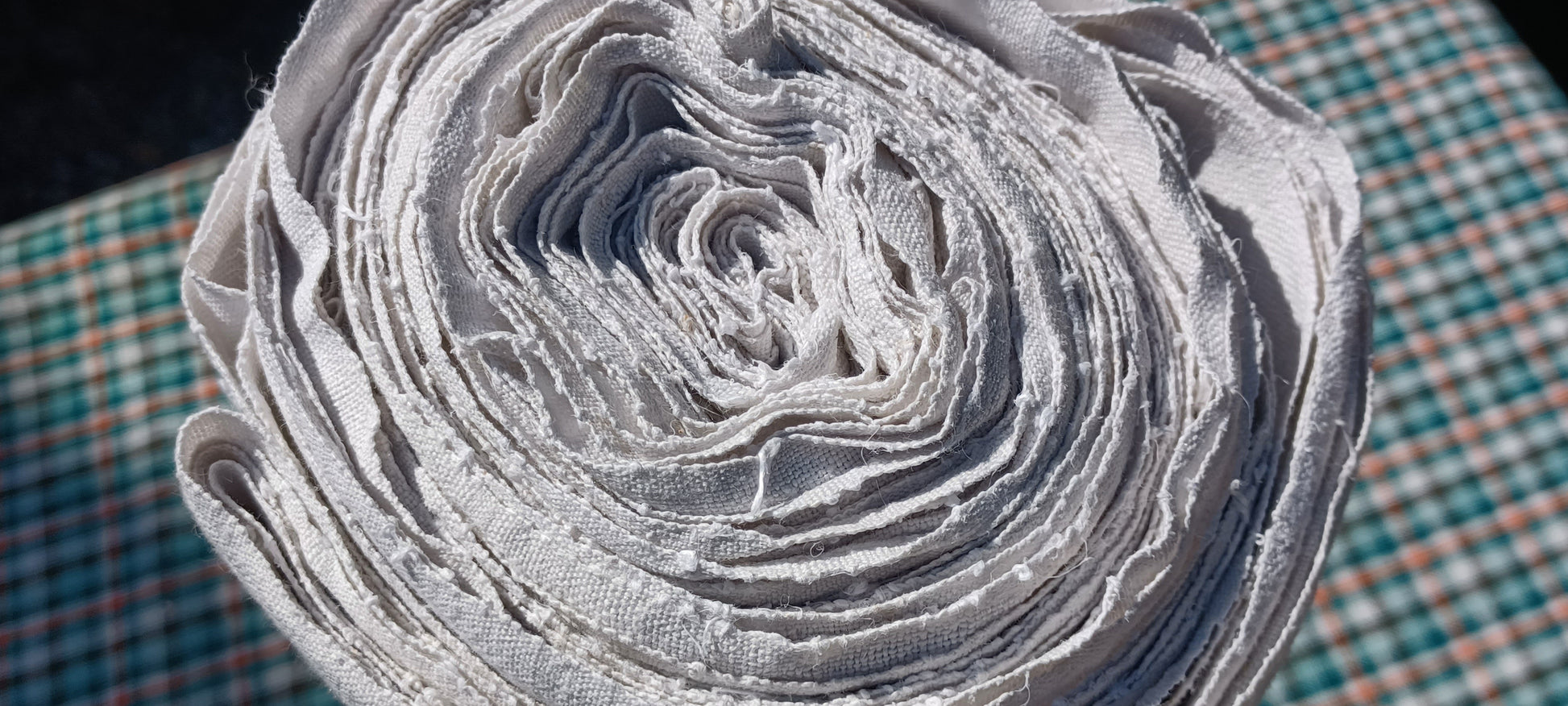 Leinenballen Ansicht gerollte Außenseite