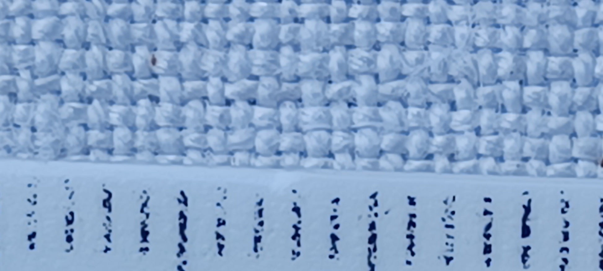 Leinenballen mit Millimeterskala 15 Fäden auf ein cm.