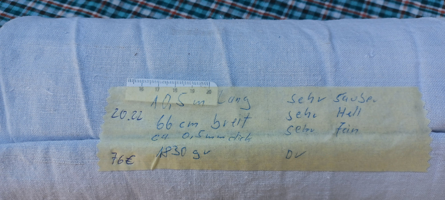 Leinenballen mit Etikett (Beschreibung)